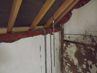 Wiring in place ready for the fittings.