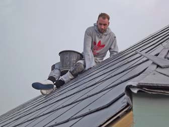 David sorting out the ridge.